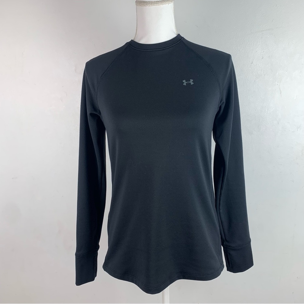 Under Armour Black Fitted Long Sleeve T-Shirt Size Medium